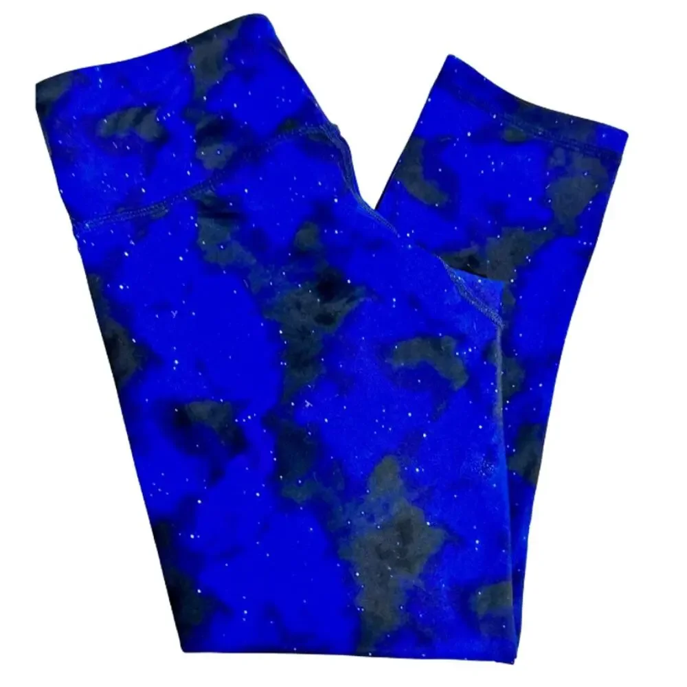 Just Live Leggings Low-Rise Cropped Stretch Pants Capri Size XS Blue Activewear